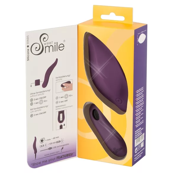 SMILE Panty - puettava, langaton akullinen vibraattoripikkuhousu (liila)