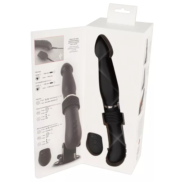 You2Toys - kauko-ohjattava työntävä vibraattori - ladattava - musta