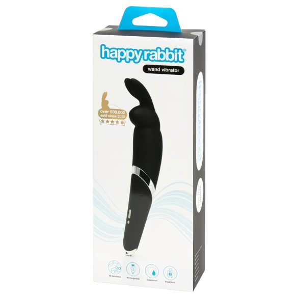 Happyrabbit Wand - ladattava hierontavibraattori (musta)