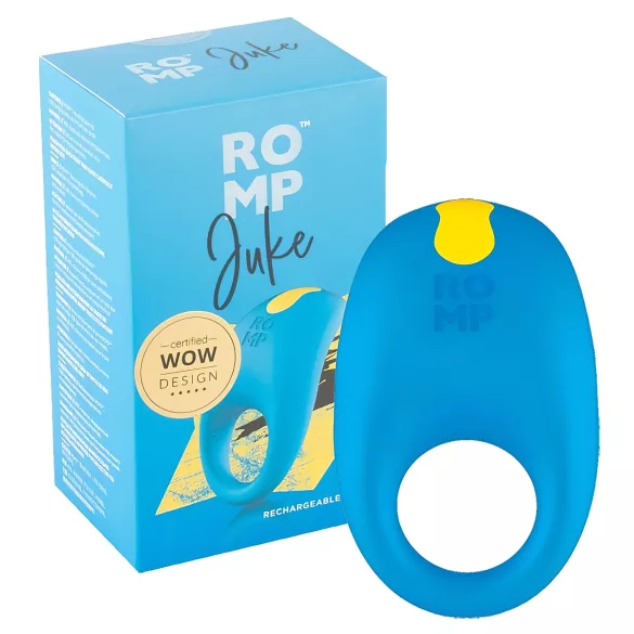 ROMP Juke - vibraattoripenisrengas - vedenpitävä - sininen