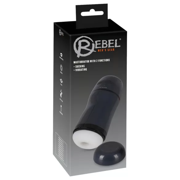 Rebel - 2in1 masturbaattori imulla ja värinällä - musta