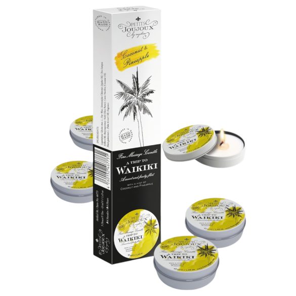Petits Joujoux Waikiki-hierontakynttilä - kookos-ananas (5x43ml)