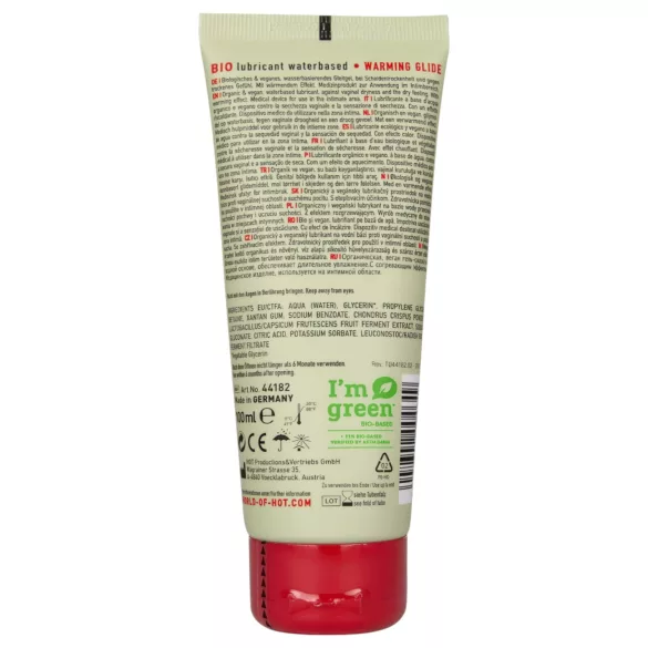 HOT BIO Warming - liukuvoide lämmittävä vegaaninen 100ml