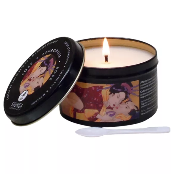 Shunga - hierontakynttilä - aphrodisiac - ruusu - 170ml