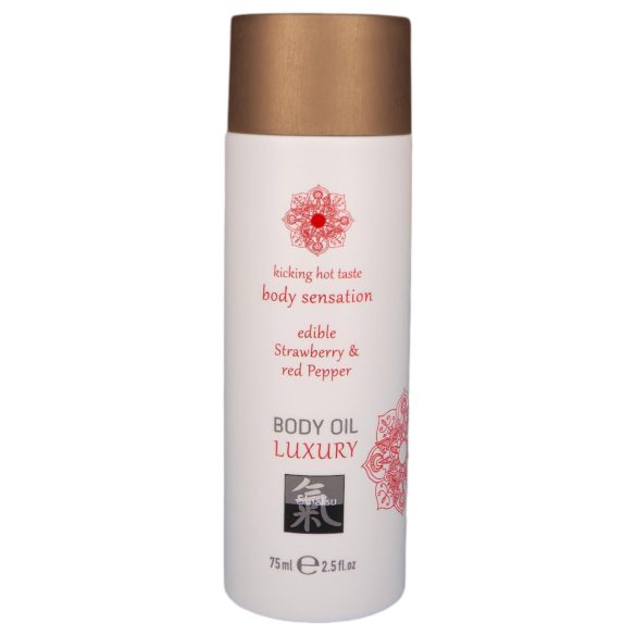 Shiatsu Luxury: syötävä mansikka-pippuri hierontaöljy (75ml)