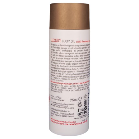 Shiatsu Luxury - syötävä hierontaöljy - mansikka-punapippuri - 75ml