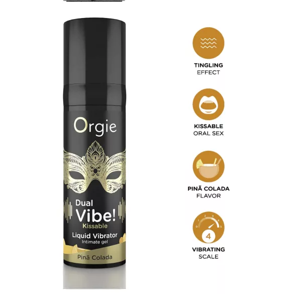 Orgie Dual Vibe! - nestemäinen vibraattori - Piña Colada (15 ml)