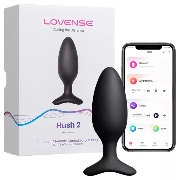Lovense Hush 2 S - Sovelluksella ohjattava anaalivibraattori (38 mm, musta)