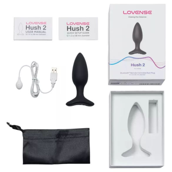 Lovense Hush 2 S - Sovelluksella ohjattava anaalivibraattori (38 mm, musta)