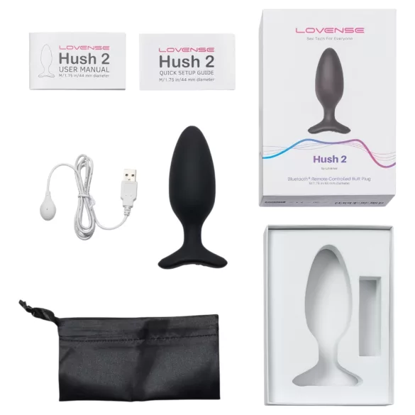Lovense Hush 2 M - Sovelluksella ohjattava anustärytin (45 mm, musta)