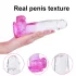 Sunfo - imukupilla varustettu kivellinen dildo - 22cm - läpikuultava violetti