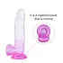 Sunfo - imukupilla varustettu kivellinen dildo - 22cm - läpikuultava violetti