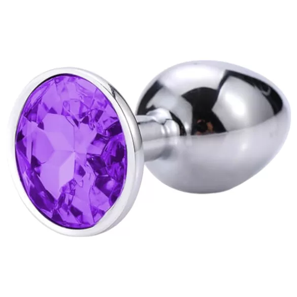 Sunfo - metallinen anustappi - violetti kivi - hopea