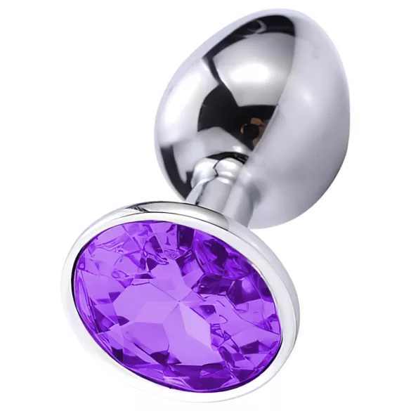 Sunfo - metallinen anustappi - violetti kivi - hopea
