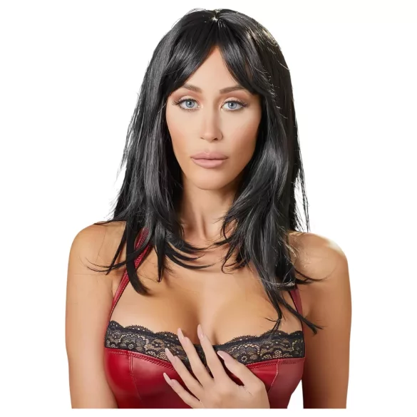 Cottelli - pitkä musta peruukki