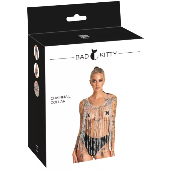 Bad Kitty - ketjulenkkikaulus ja -vyö (hopea)