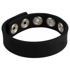  Pulselock Forge - säädettävä nepparikiinnitteinen silikoninen penisrengas (musta) - 228 mm