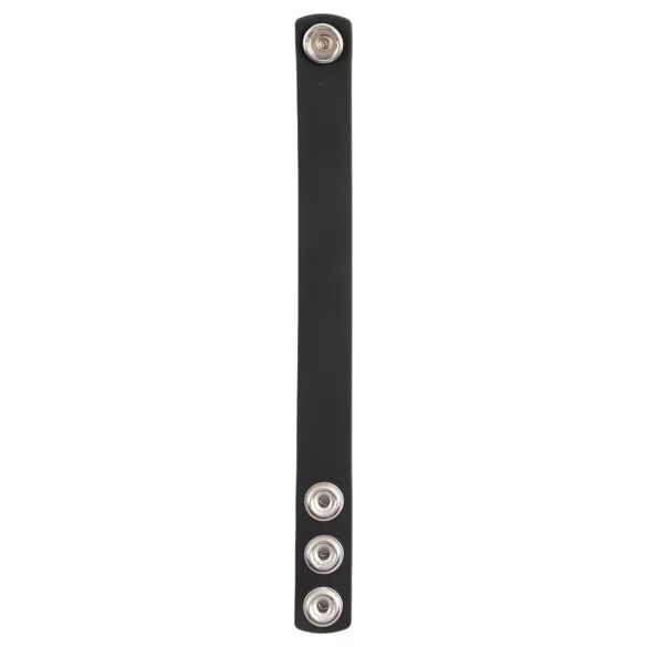 Pulselock Forge - säädettävä nepparikiinnitteinen silikoninen penisrengas (musta) - 200 mm