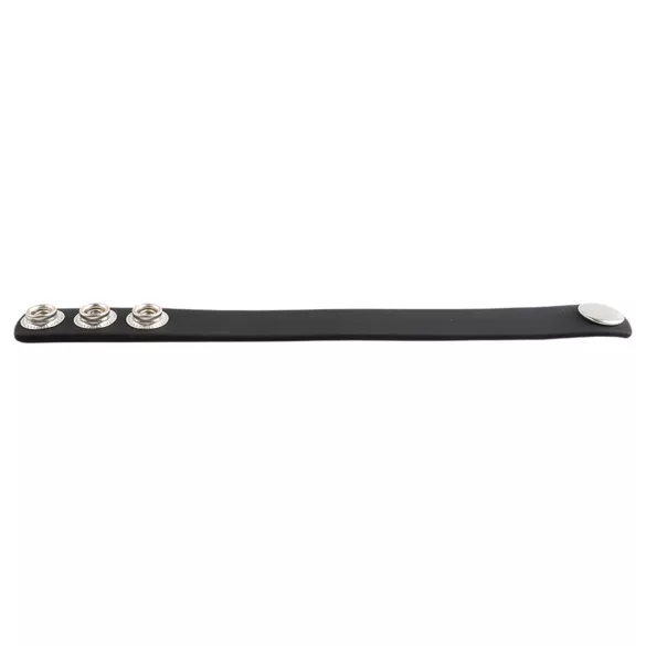 Pulselock Forge - säädettävä nepparikiinnitteinen silikoninen penisrengas (musta) - 200 mm