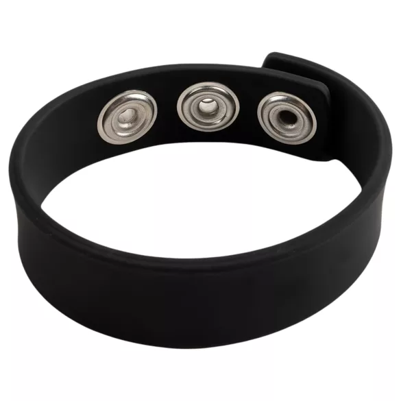 Pulselock Forge - säädettävä nepparikiinnitteinen silikoninen penisrengas (musta) - 200 mm