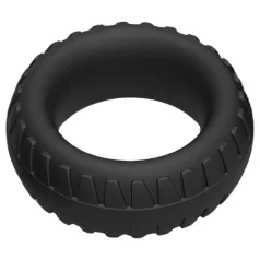   Pulselock Forge - renkaan kulutuspintakuvioinen silikoninen penisrengas (musta) - 30 mm