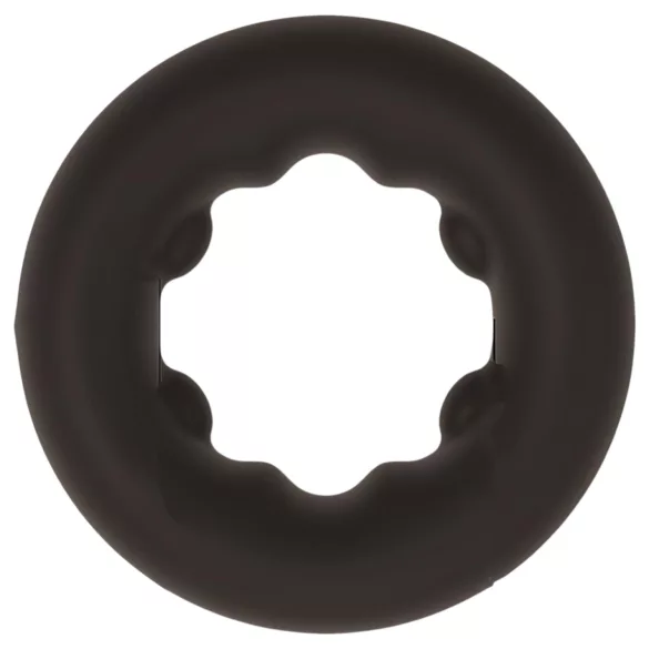 Pulselock Cocktura - pilkullinen silikoninen penisrengas (musta) - 27 mm