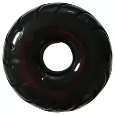   Pulselock Forge - musta pyöräkuvioinen TPE-penisrengas (19 mm)