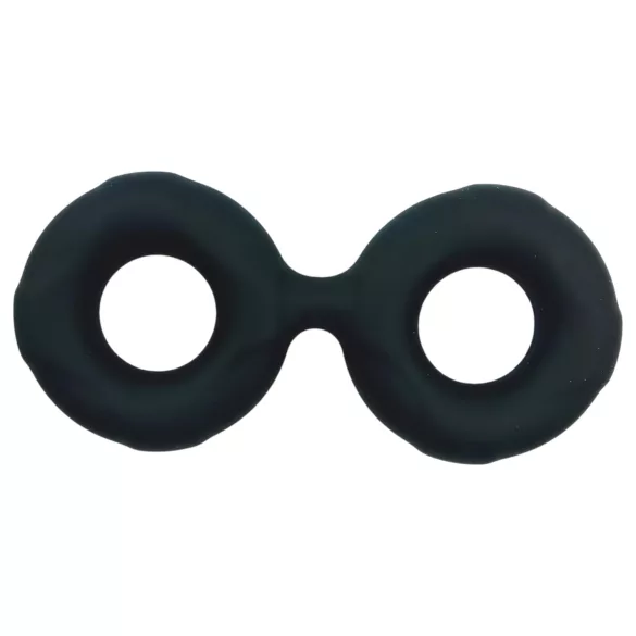 Pulselock Taur - kaksois penis- ja kivessrengas (musta) - 25 mm