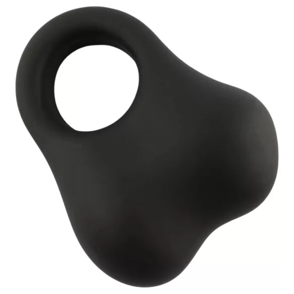 Pulselock Taur - silikoninen penis- ja kivusrengas lasikuulilla (musta)