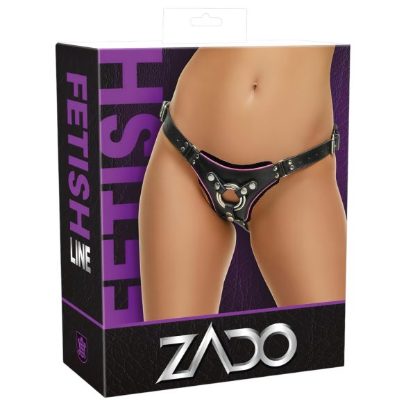 ZADO - nahkainen alushousu strap-on kiinnitykselle - musta S-L