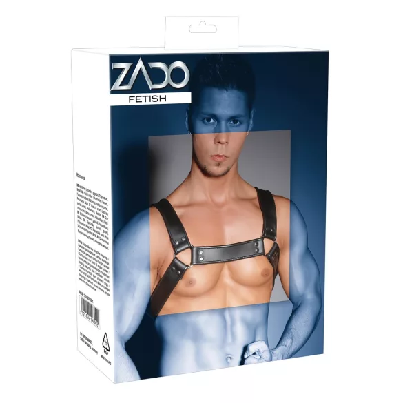 ZADO - naisten nahkainen rintaharnessi - musta