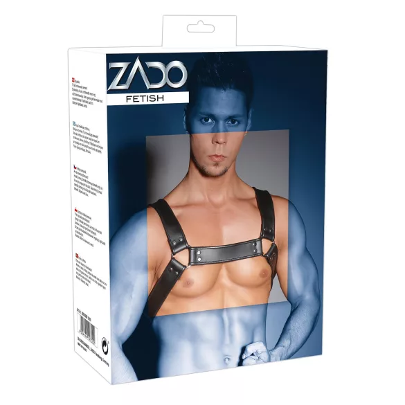 ZADO - naisten nahkainen rintaharnessi - musta