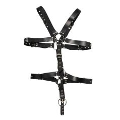 ZADO - miesten nahkainen harness body - musta (S-L)