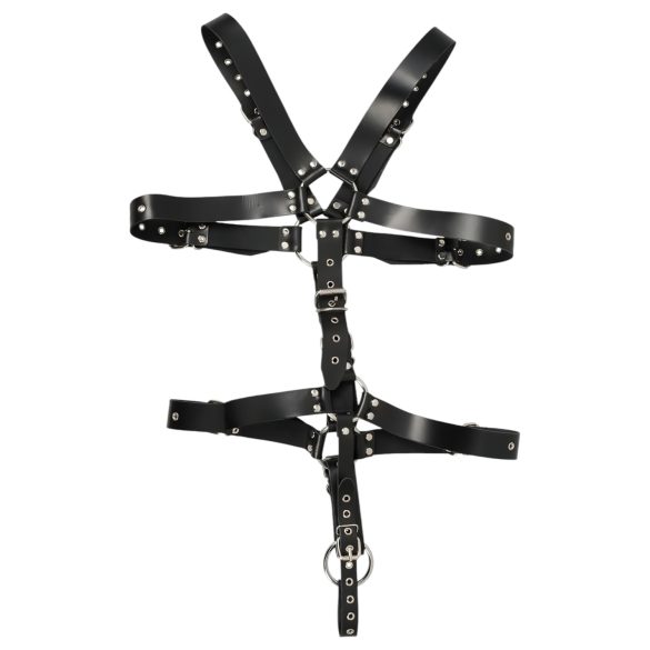 ZADO - miesten nahkainen harness body - musta (S-L)