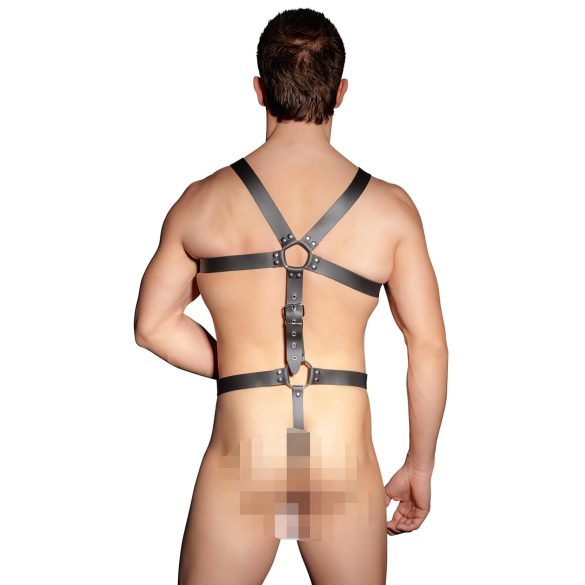 ZADO - miesten nahkainen harness body - musta (S-L)
