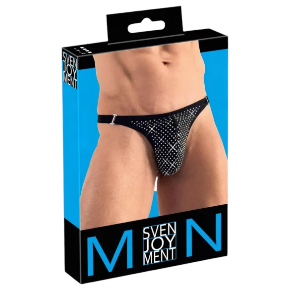 Svenjoyment - miesten stringit - strassikoristeet - musta
