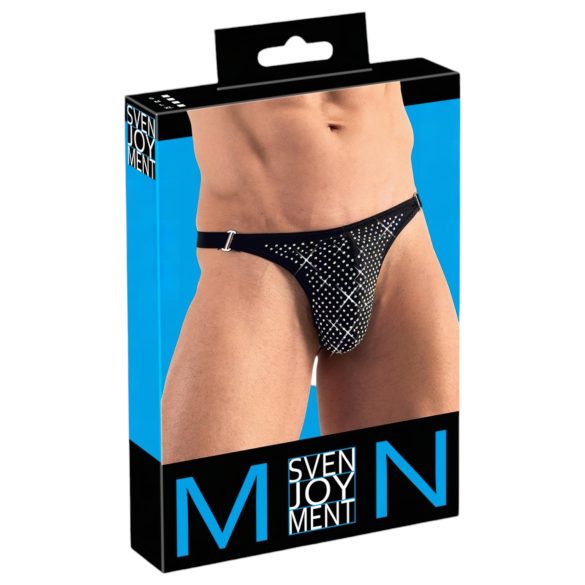 Svenjoyment - Miesten strassikoristeltu stringit (musta) - M