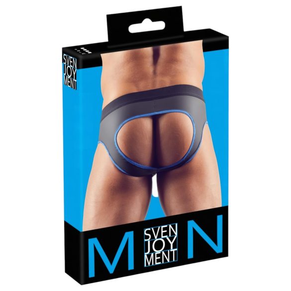Svenjoyment - avoin jock-strap (musta-sininen)