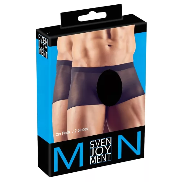 Svenjoyment - läpinäkyvä bokserisetti - musta - 2-osainen - S-L