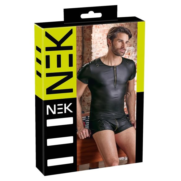 NEK - matt musta, lyhythihainen miesten paita - XL