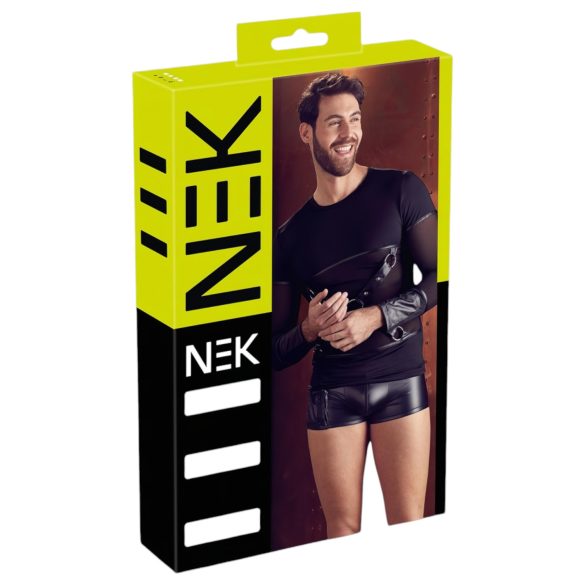 NEK - Ristikkohihainen musta miesten paita - XL