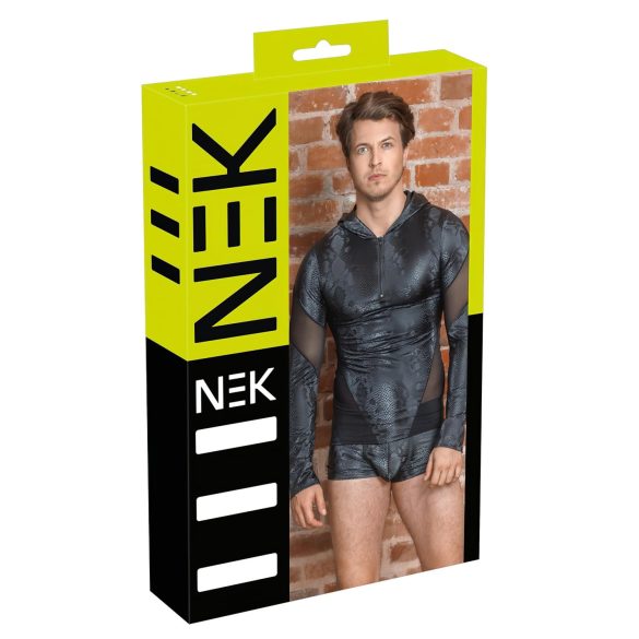 NEK - Miesten huppari käärmeennahkakuviolla (musta)