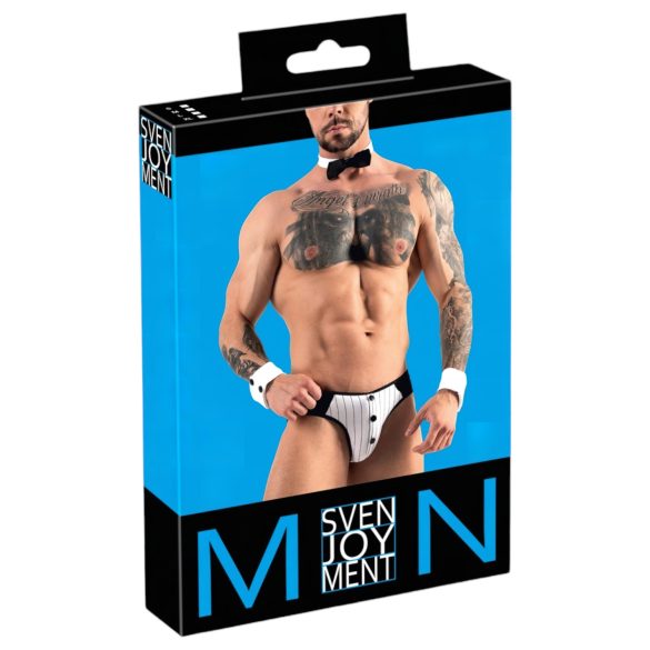 Svenjoyment - miestarjoilijan stringiasusetti (musta-valkoinen) - M
