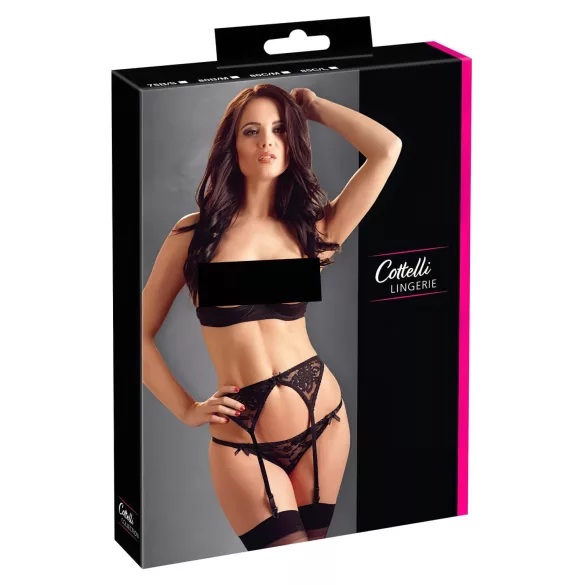 Cottelli - seksisetti kolmiosainen - musta - 80C/M