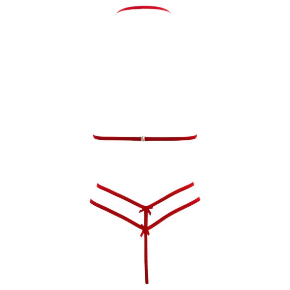 Cottelli - avoin pitsirintaliivisetti - punainen - L