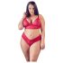 Cottelli Plus Size - pehmeä pitsialusasu (punainen) - 3XL