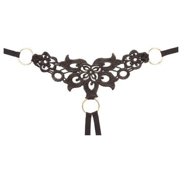 Cottelli - brodeerattu rintaliivisetti - musta - kimaltava - L