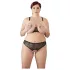 Cottelli Plus Size - helmikoristeinen rintaliivisetti - musta - 2XL