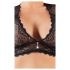 Cottelli Plus Size - strassilla korsitettu pitsiasu (musta) - 3XL