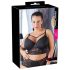 Cottelli Plus Size - Sukkanauhoilla & Pitsinen Rintaliivit (musta) - 90D